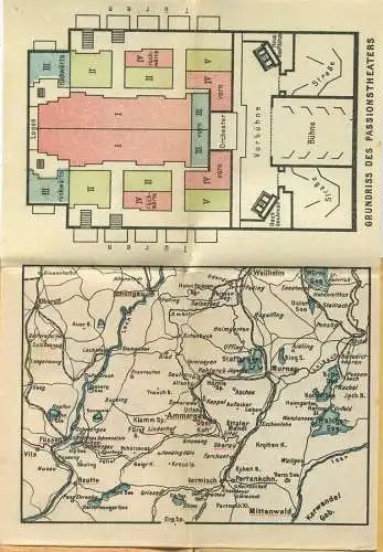 Miniatur-Bibliothek Nr. 960 - Reiseführer Oberammergau und sein Passionsspiel 1910 von Dr. Paul Sakolowski mit einem Pla