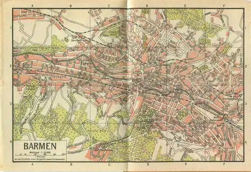 Miniatur-Bibliothek Nr. 953 - Reiseführer Barmen mit einem Plan von Franz Henk - 8cm x 12cm - 48 Seiten ca. 1910 - Verla