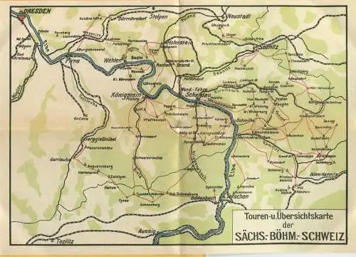 Miniatur-Bibliothek Nr. 945 - Reiseführer Die Sächsisch-Böhmische Schweiz mit einem farbigen Plan - 8cm x 12cm - 64 Seit