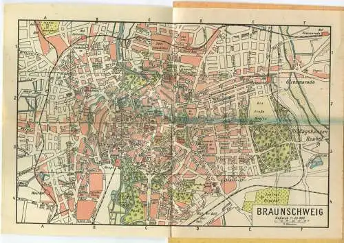 Miniatur-Bibliothek Nr. 944 - Reiseführer Braunschweig mit einem Plan - 8cm x 12cm - 56 Seiten ca. 1910 - Verlag für Kun