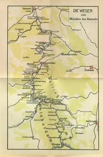 Miniatur-Bibliothek Nr. 943 - Reiseführer Die Weser von Münden bis Hameln von Dr. Paul Sakolowski mit einem Plan - 8cm x