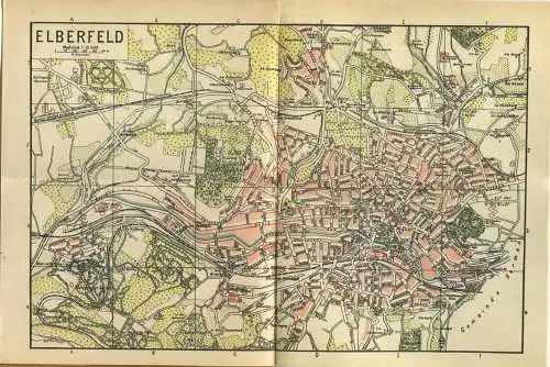 Miniatur-Bibliothek Nr. 940 - Reiseführer Elberfeld von Franz Henk mit einem Plan - 8cm x 12cm - 48 Seiten ca. 1910 - Ve