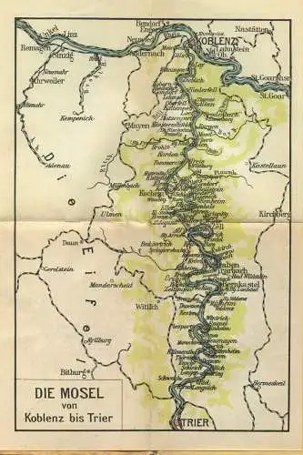 Miniatur-Bibliothek Nr. 934 - Reiseführer Die Mosel von Koblenz bis Trier von Dr. Paul Sakolowski mit einer Karte - 8cm