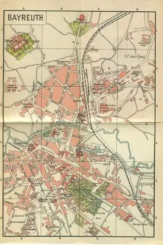 Miniatur-Bibliothek Nr. 933 - Reiseführer Bayreuth und seine Festspiele mit einem Plan der Stadt - 8cm x 12cm - 64 Seite