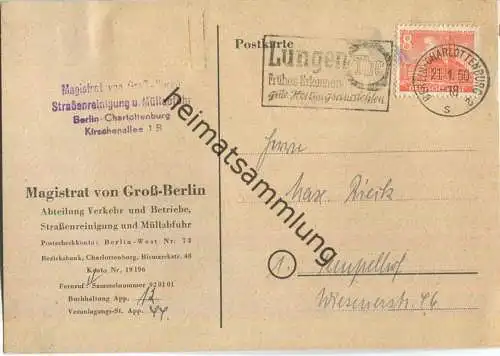 Ortskarte Berlin - 8 Pf. Bauten - Magistrat von Groß-Berlin am 21.Januar 1950