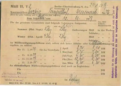 Ortskarte Berlin - 8 Pf. Bauten - Magistrat von Groß-Berlin am 21.Januar 1950