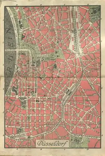 Miniatur-Bibliothek Nr. 918 - Städteführer Düsseldorf mit einem Stadtplan - 8cm x 12cm - 40 Seiten ca. 1910 - Verlag für