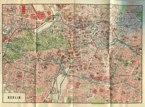 Miniatur-Bibliothek Nr. 901-902 - Reiseführer Berlin mit einem farbigen Plan - 8cm x 12cm - 128 Seiten ca. 1910 - Verlag