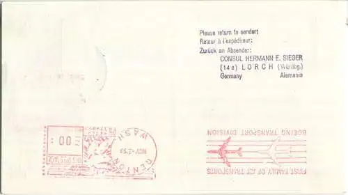 Luftpost Deutsche Lufthansa - Luftpostkarte - Flug Berlin - New-York am 24.Oktober 1959