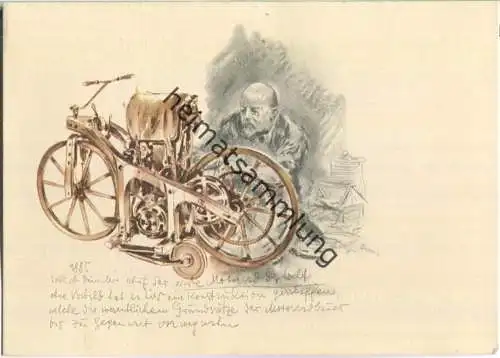 Mercedes-Benz - Motorrad - Gottlieb Daimler - Älteste Automobilfabrik der Welt - AK Grossformat