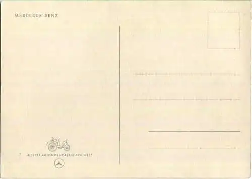 Mercedes-Benz - der stolze Kunde - signiert Liska 52 - Älteste Automobilfabrik der Welt - AK Grossformat