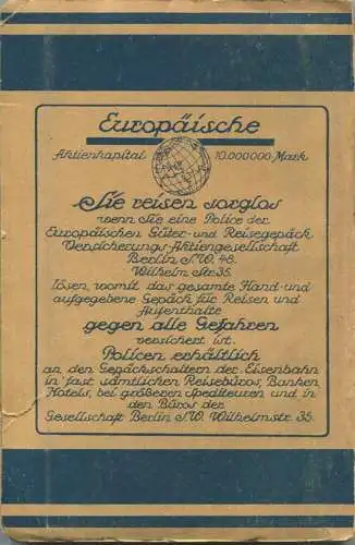 Thüringer Wald - 1921 - Mit 3 Karten - 104 Seiten plus 14 Seiten Werbung - Band 82 der Griebens Reiseführer