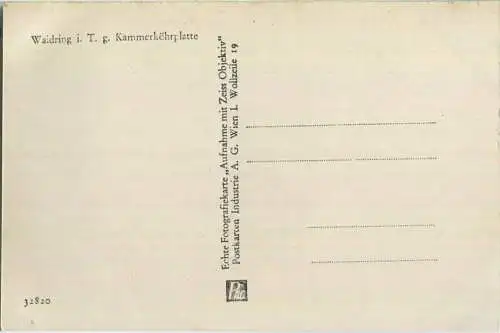 Waidring - Kammerköhrplatte - Foto-Ansichtskarte - Verlag Postkarten Industrie AG Wien