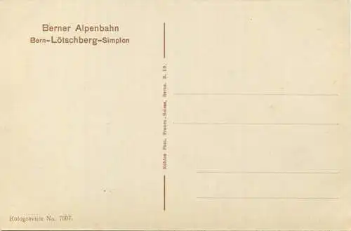 Lötschbergbahn - Kreis und Kehrtunnel beim Blausee - Edition Franco-Suisse Berne