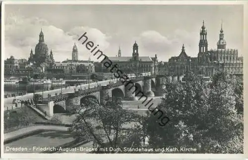 Dresden - Friedrich-August-Brücke - Foto-Ansichtskarte - Verlag J. Bettenhausen & Sohn Dresden