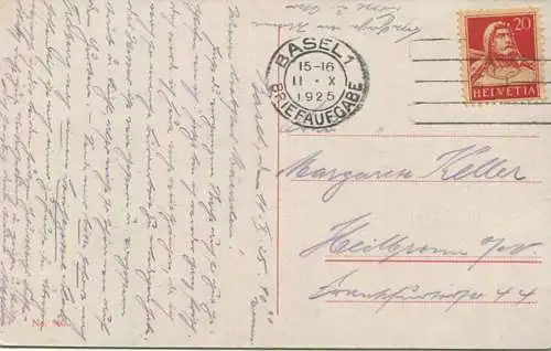 Basel - Wettsteinbrücke mit Münster - gel. 1925