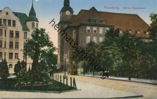 Flensburg - Neues Gymnasium - Feldpost - Soldatenbrief gel. 1915
