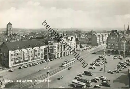 Rostock - Blick auf Ernst Thälmann Platz - Foto-AK Grossformat - Heldge-Verlag Köthen