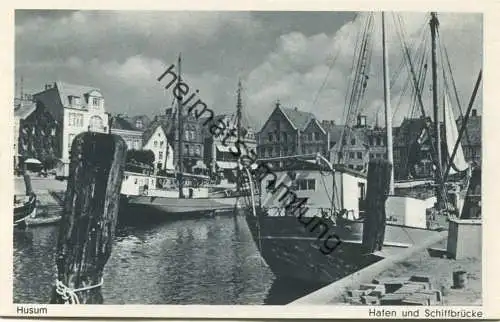 Husum - Hafen und Schiffbrücke - Verlag Husumer Postkarten-Vereinigung