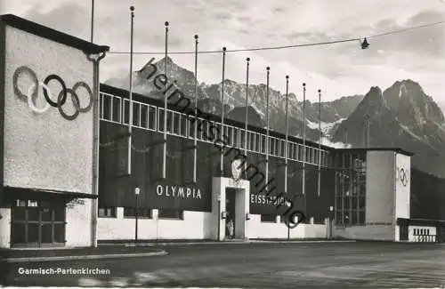 Garmisch-Partenkirchen - Olympia-Kunsteisbahn - Foto-AK - Verlag Bücheler Garmisch-Partenkirchen