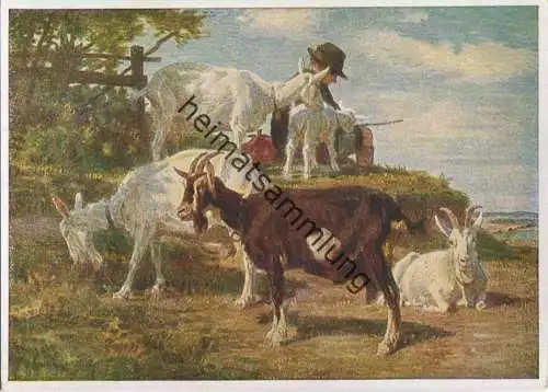 HDK0155 - Jul. P. Junghanns - Ziegen mit Hirt - Verlag Heinrich Hoffmann München