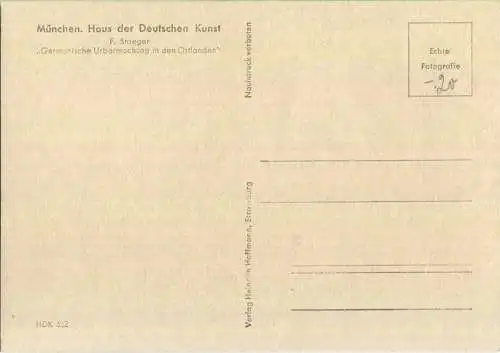 HDK562 - F. Staeger - Germanische Urbarmachung in den Ostlanden - Verlag Heinrich Hoffmann Strassburg