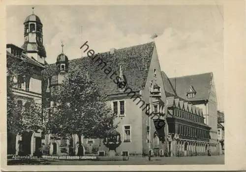 Aschersleben - Rathaus mit Henne Brunnen - AK-Grossformat - Verlag Willi Koch Halberstadt