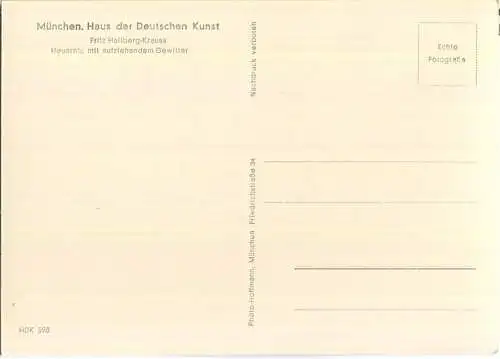 HDK598 - Fritz Hallberg-Krauss - Heuernte mit aufziehendem Gewitter - Verlag Heinrich Hoffmann München