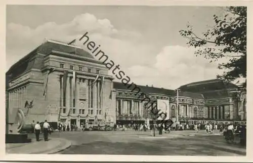 Leipzig - Hauptbahnhof - Foto-AK - Thüringer Volksverlag Erfurt gel. 1952