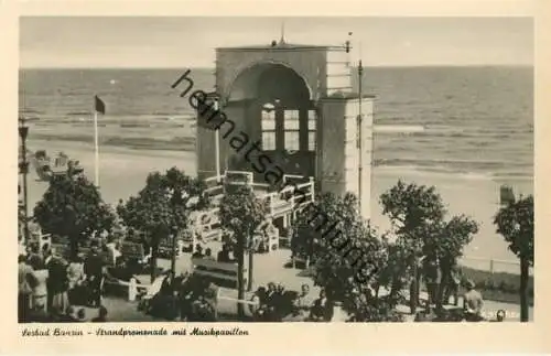 Bansin - Strandpromenade mit Musikpavillon - Foto-AK 50er Jahre - Heldge-Verlag Köthen
