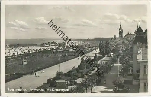 Swinoujscie - Swinemünde - Promenade - Foto-Ansichtskarte