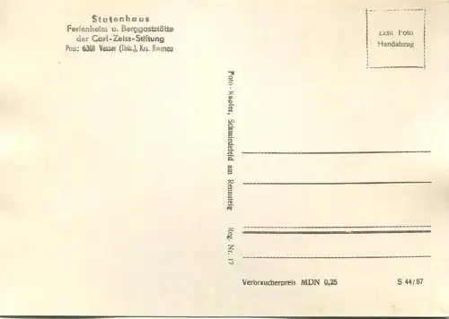 Vesser - Stutenhaus - Ferienheim und Berggaststätte der Carl-Zeiss-Stiftung - Foto-AK Grossformat Handabzug 60er Jahre