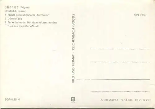 Breege - Foto-AK Großformat - Verlag Bild und Heimat Reichenbach