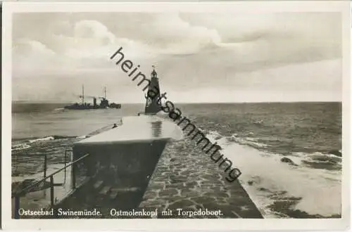 Swinoujscie - Swinemünde - Ostmolenkopf - Torpedoboot - Foto-Ansichtskarte - Verlag J. Wollstein Berlin