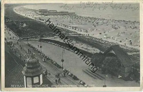 Swinoujscie - Swinemünde - Strandpromenade Westseite - Verlag Siegmund Weil Stettin