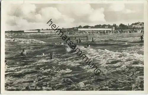 Swinoujscie - Swinemünde - Wellen - Foto-Ansichtskarte