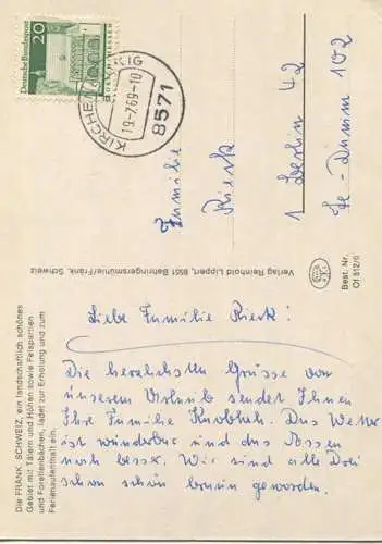 Mühlen der Fränkischen Schweiz - AK-Grossformat - Verlag Reinhold Lippert Behringersmühle gel. 1969