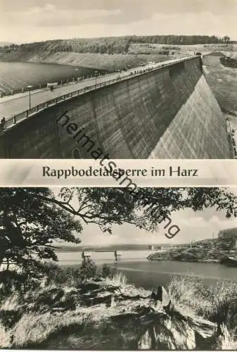 Rappode-Talsperre - Blick vom Roten Stein - Foto-AK Grossformat 60er Jahre - Verlag E. Riehn Wernigerode