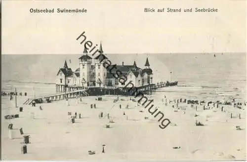 Swinoujscie - Swinemünde - Strand - Seebrücke - Verlag M. Hertzfeldt Stettin