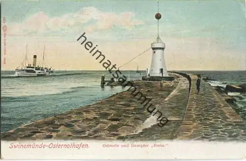 Swinoujscie - Swinemünde - Ostmole - Dampfer Freia - Verlag Louis Glaser Leipzig