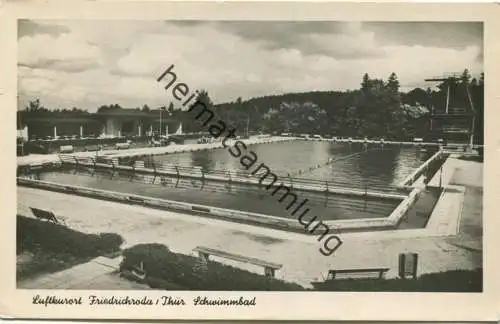Friedrichroda - Schwimmbad - Foto-AK - VEB Volkskunstverlag Reichenbach gel. 1954