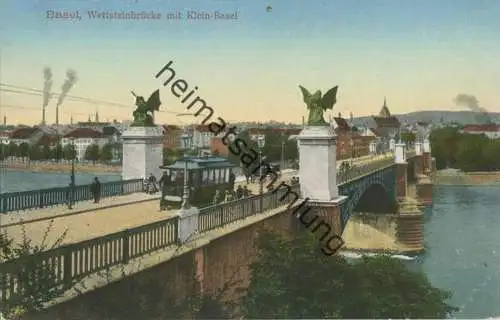 Basel - Wettsteinbrücke mit Klein-Basel - Verlag G. Metz Basel