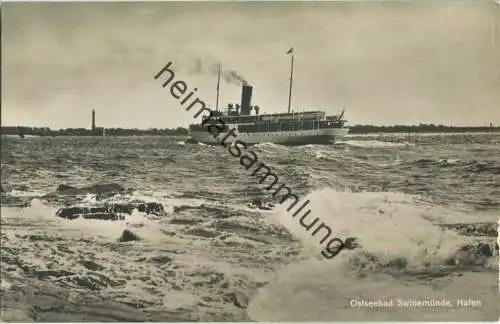 Swinoujscie - Swinemünde - Hafen - Fahrgastschiff - Foto-Ansichtskarte