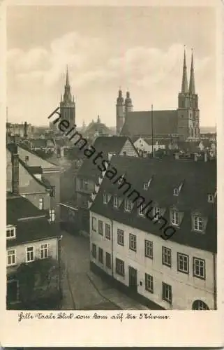 Halle - Blick vom Dom - Foto-AK - Verlag Conrad Hirte & Sohn Halle