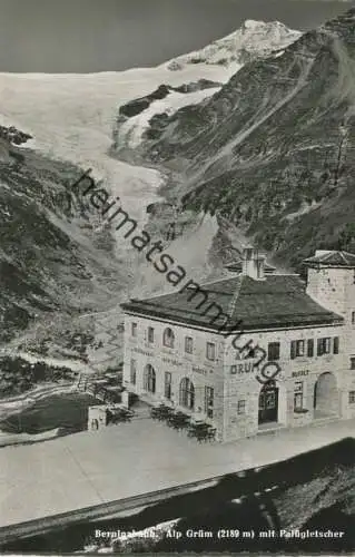 Berninabahn - Bahnhof Alp Grüm mit Palügletscher - Foto-AK - Verlag Photoglob-Wehrli AG Zürich