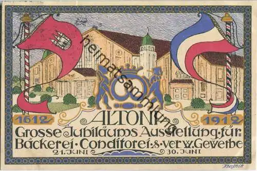 Altona - Ausstellung für Bäckerei Conditorei & verw. Gewerbe 1912 - sig. Maschik - Verlag Langebartels & Jürgens Altona