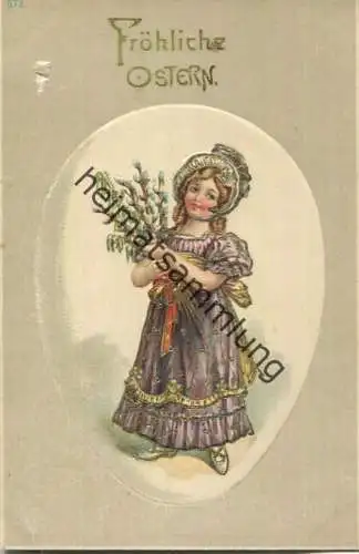 Ostern - Frau - Prägedruck - Rückseite beschrieben ca. 1910