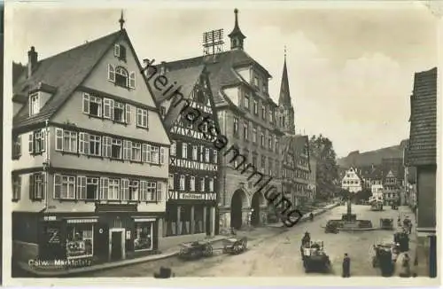 Calw - Marktplatz - Creditbank - Foto-Ansichtskarte ca. 1930 - Verlag H. Sting Tübingen