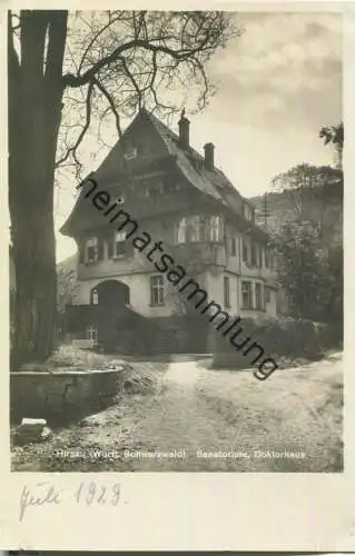 Hirsau - Sanatorium - Doktorhaus - Foto-AK ca. 1930 - Verlag H. Sting Tübingen