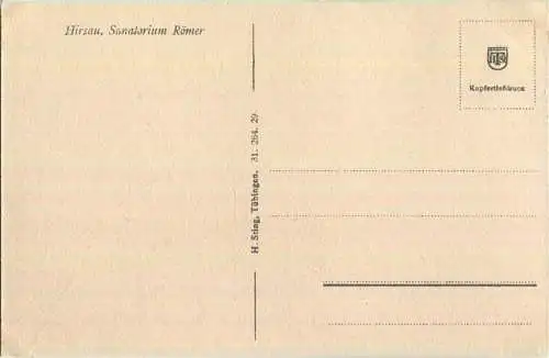 Hirsau - Sanatorium Römer - AK ca. 1930 - Verlag H. Sting Tübingen